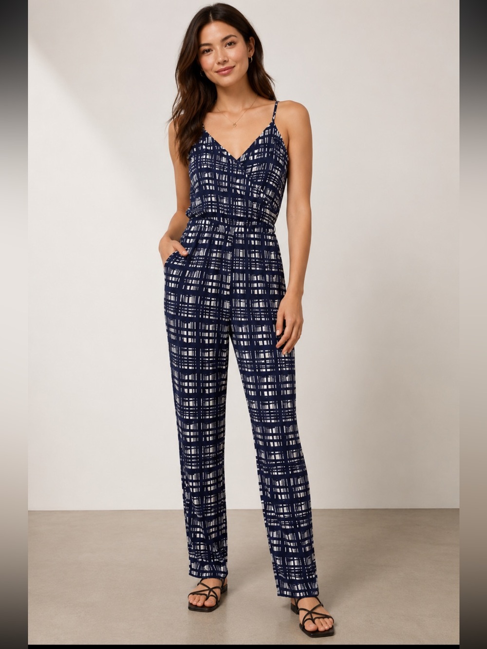 Madewell navy blue with stop jumpsuit size small